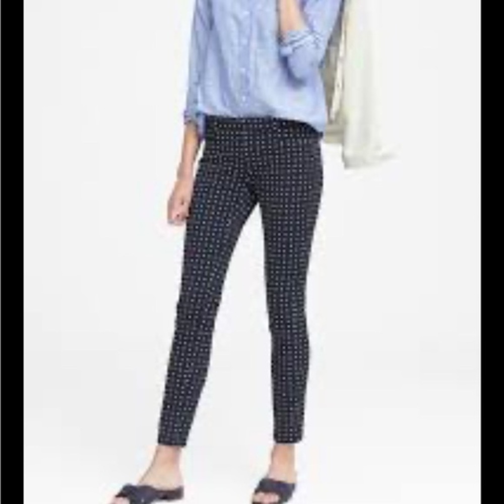 Gap navy blue/gray grid trouser ultra skinny stretch  pants size 6R